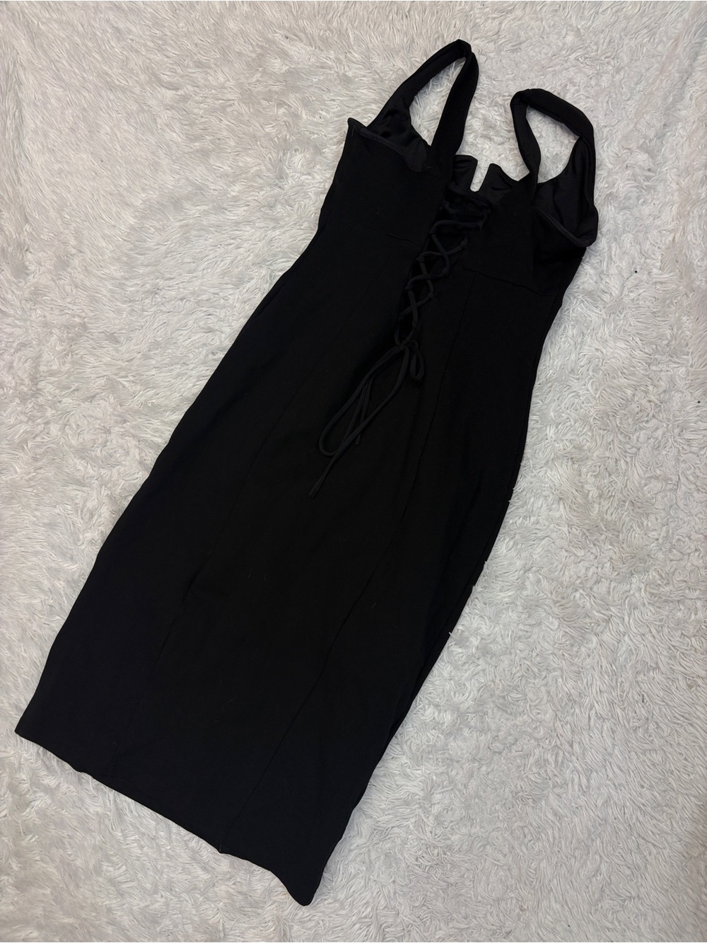 TA3 Notchy Pencil Dress Midi Black - Picture 4 of 6